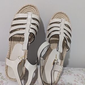 Tory Burch White Espadrille Sandals